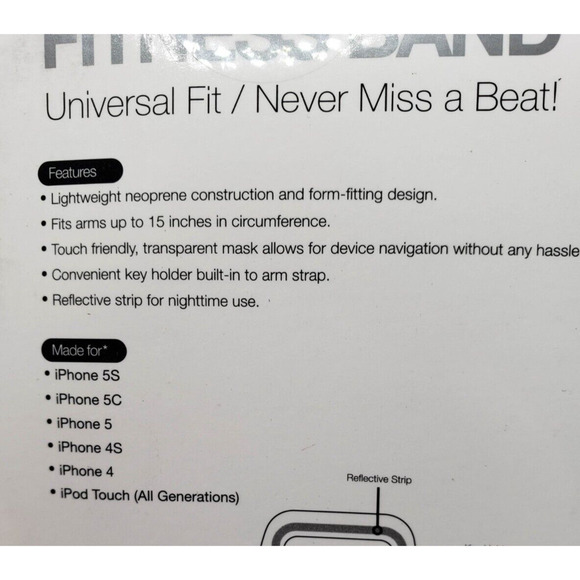 Fitness Band Universal Fit Made For 5S 5C 5 4S 4 iPod Touch Dark Gray - Picture 3 of 4